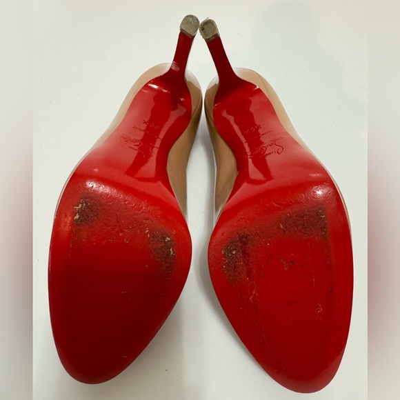 $795 Christian Louboutin Beige Nude “New Simple” Heel Pumps Shoes 35.5 - Picture 7 of 13